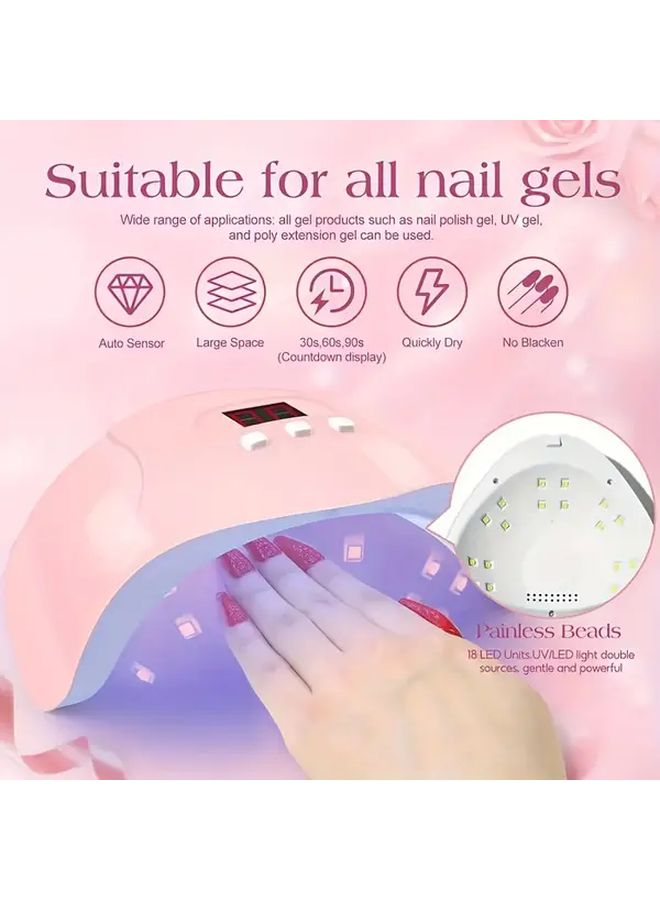 7 In 1 USB Nail Art Tool Set With Lamp For Women Manicure Pedicure Kit - Image 3
